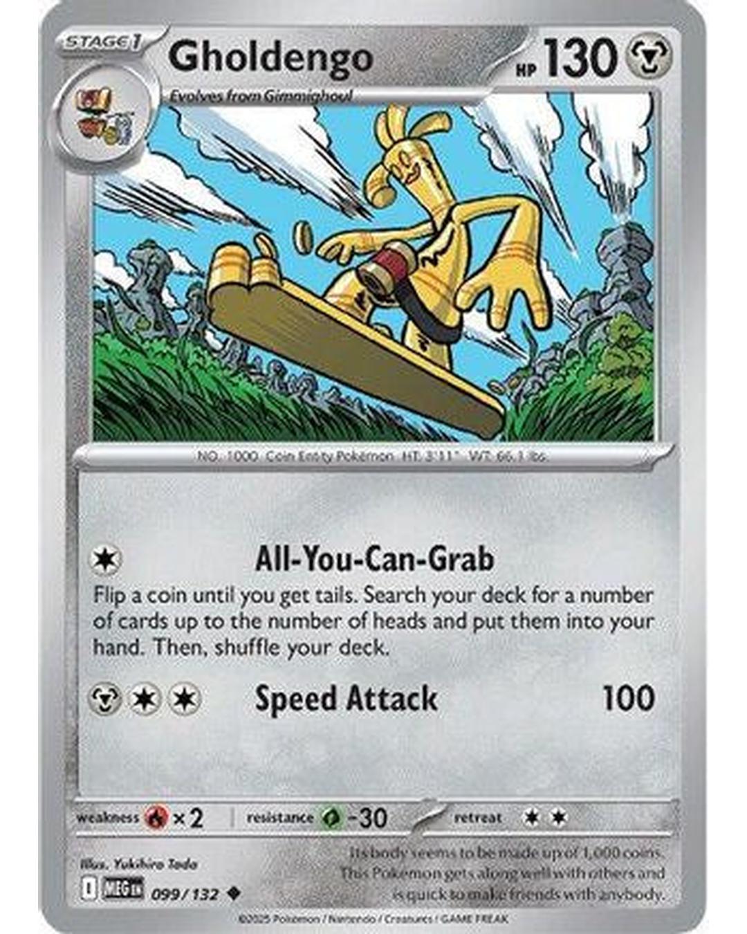 Gholdengo 099/132 - Reverse Holofoil ME01 Mega Evolution - Uncommon