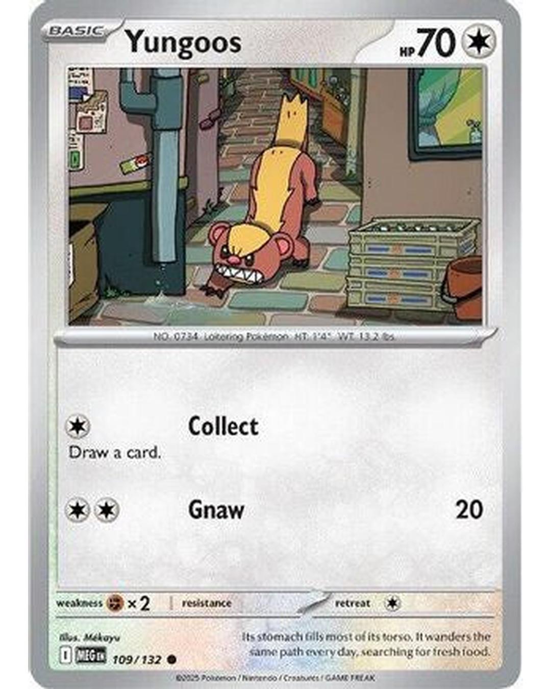 Yungoos 109/132 - Reverse Holofoil ME01 Mega Evolution - Common