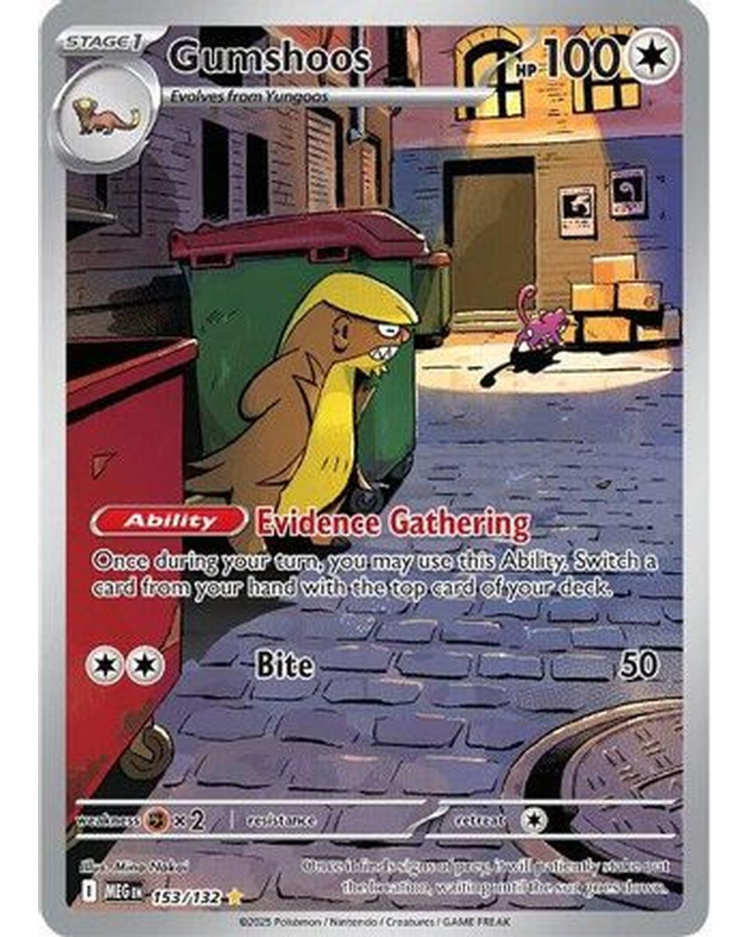 Gumshoos 153/132 - Holofoil ME01 Mega Evolution - Illustration Rare