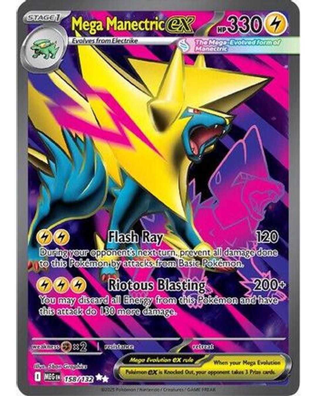 Mega Manectric ex 158/132 - Holofoil ME01 Mega Evolution - Ultra Rare