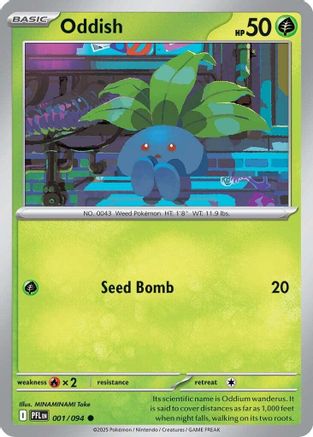 Oddish 001 - Reverse Holofoil ME02 Phantasmal Flames - Common