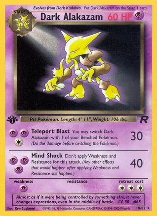 Dark Alakazam (18) 018/82 - Unlimited Team Rocket - Rare