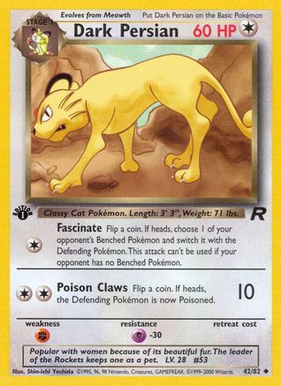 Dark Persian 042/82 - 1st Edition Team Rocket - Uncommon