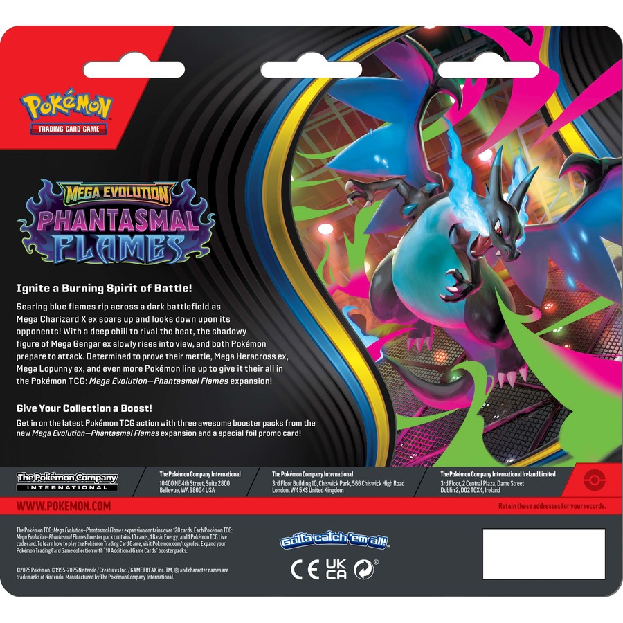 Pokemon TCG - Mega Evolution  Phantasmal Flames 3 Pack Blister