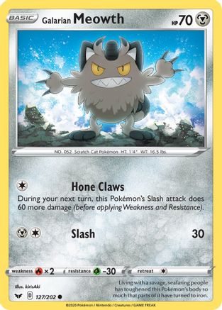 Galarian Meowth 127/202  SWSH01 Sword & Shield Base Set - Common