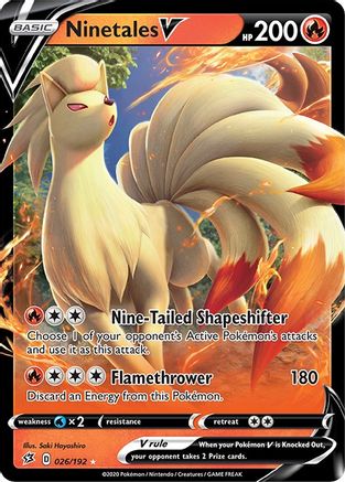 Ninetales V 026/192  - Holofoil SWSH02 Rebel Clash - Ultra Rare