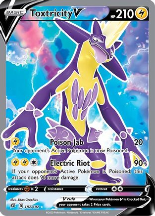 Toxtricity V (Full Art) 182/192  - Holofoil SWSH02 Rebel Clash - Ultra Rare