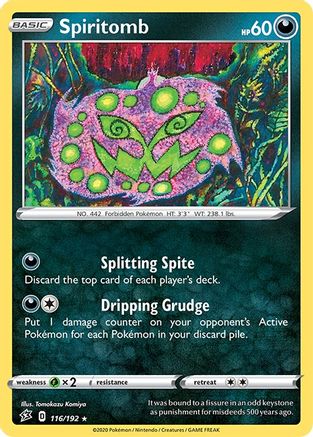 Spiritomb 116/192  - Reverse Holofoil SWSH02 Rebel Clash - Rare