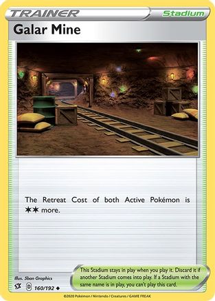 Galar Mine 160/192  - Reverse Holofoil SWSH02 Rebel Clash - Uncommon