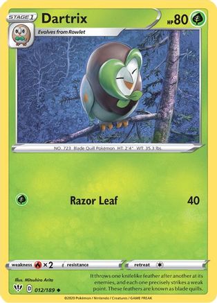 Dartrix 012/189  SWSH03 Darkness Ablaze - Uncommon