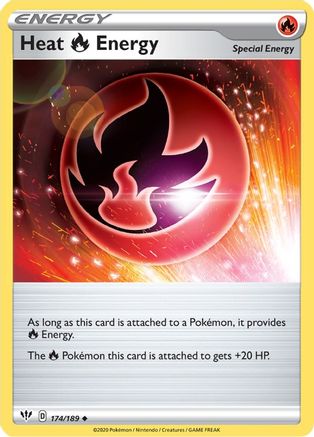 Heat R Energy 174/189  - Reverse Holofoil SWSH03 Darkness Ablaze - Uncommon