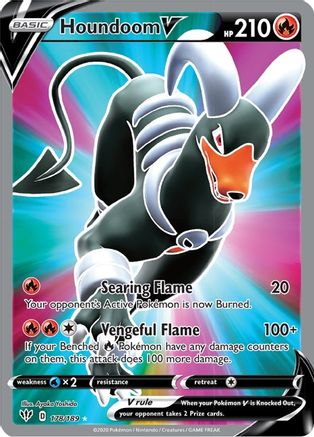 Houndoom V (Full Art) 178/189  - Holofoil SWSH03 Darkness Ablaze - Ultra Rare
