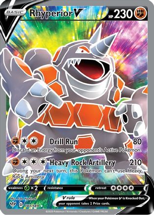 Rhyperior V (Full Art) 181/189  - Holofoil SWSH03 Darkness Ablaze - Ultra Rare