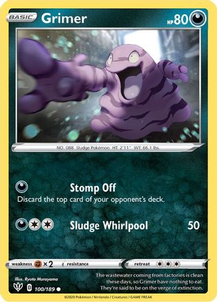 Grimer 100/189  SWSH03 Darkness Ablaze - Common