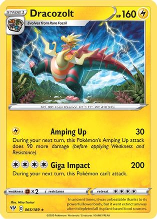 Dracozolt 065/189  SWSH03 Darkness Ablaze - Rare