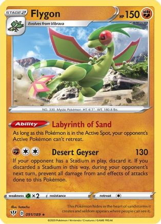 Flygon 091/189  - Reverse Holofoil SWSH03 Darkness Ablaze - Rare