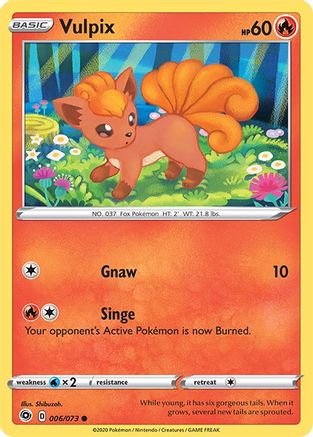 Vulpix 006/73  - Reverse Holofoil Champions Path - Common