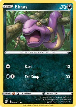 Ekans 033/73  - Reverse Holofoil Champions Path - Common