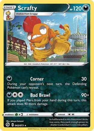 Scrafty 042/73  - Holofoil Champions Path - Holo Rare