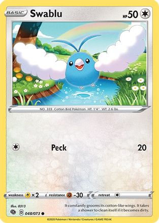 Swablu 048/73  - Reverse Holofoil Champions Path - Common