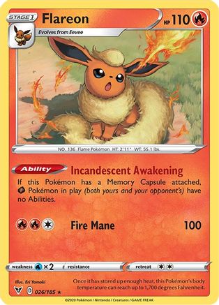Flareon 026/185  SWSH04 Vivid Voltage - Rare