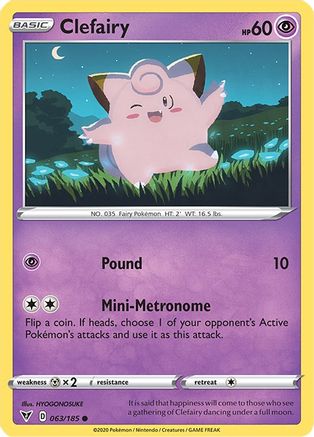 Clefairy 063/185  - Reverse Holofoil SWSH04 Vivid Voltage - Common