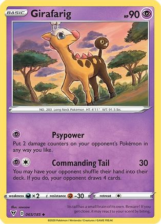 Girafarig 065/185  - Reverse Holofoil SWSH04 Vivid Voltage - Uncommon