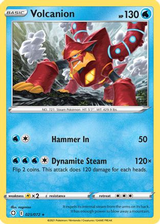 Volcanion 025/072  - Reverse Holofoil Shining Fates - Rare