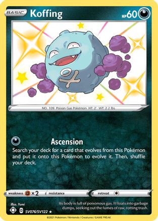 Koffing SV076/SV122  - Holofoil Shining Fates Shiny Vault - Shiny Holo Rare