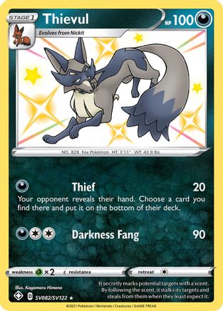 Thievul SV082/SV122  - Holofoil Shining Fates Shiny Vault - Shiny Holo Rare
