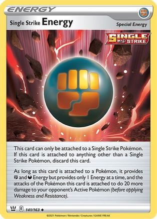 Single Strike Energy 141/163  - Reverse Holofoil SWSH05 Battle Styles - Uncommon
