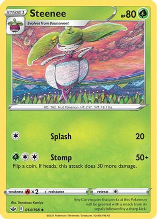 Steenee 014/198  - Reverse Holofoil SWSH06 Chilling Reign - Uncommon