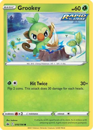 Grookey 016/198  SWSH06 Chilling Reign - Common