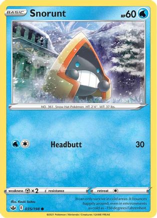 Snorunt 035/198  - Reverse Holofoil SWSH06 Chilling Reign - Common