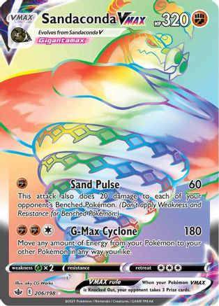 Sandaconda VMAX (Secret) 206/198  - Holofoil SWSH06 Chilling Reign - Secret Rare