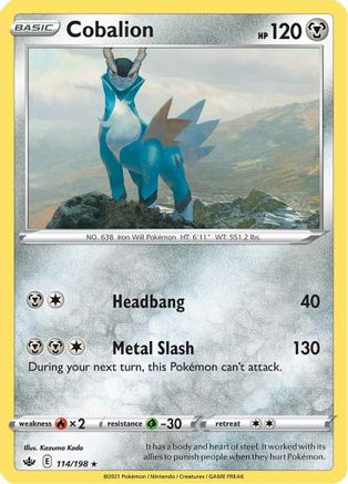 Cobalion 114/198  - Holofoil SWSH06 Chilling Reign - Holo Rare