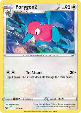 Porygon2 117/198  - Reverse Holofoil SWSH06 Chilling Reign - Uncommon