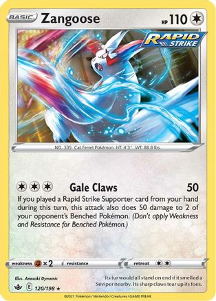 Zangoose 120/198  SWSH06 Chilling Reign - Rare
