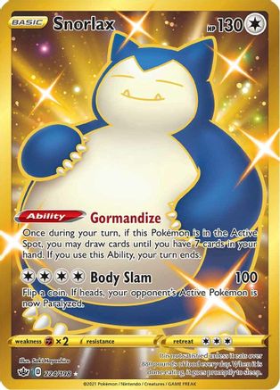 Snorlax (Secret) 224/198  - Holofoil SWSH06 Chilling Reign - Secret Rare