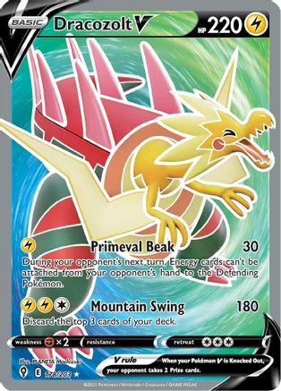 Dracozolt V (Full Art) 178/203  - Holofoil SWSH07 Evolving Skies - Ultra Rare