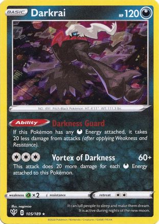 Darkrai 105/189  - Holofoil Miscellaneous Cards & Products - Promo