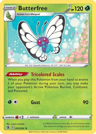 Butterfree 003/264  - Holofoil SWSH08 Fusion Strike - Holo Rare
