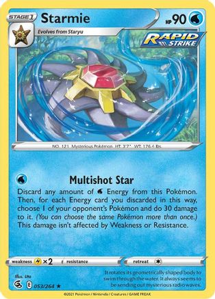 Starmie 053/264  - Holofoil SWSH08 Fusion Strike - Holo Rare