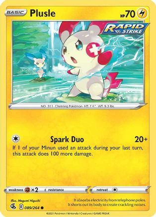 Plusle 089/264  SWSH08 Fusion Strike - Common