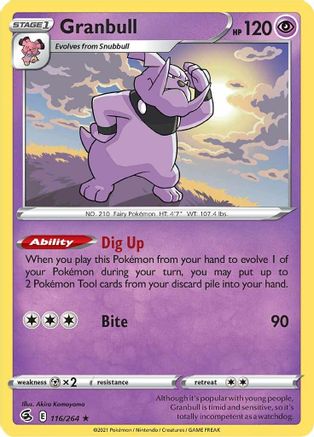 Granbull 116/264  SWSH08 Fusion Strike - Rare