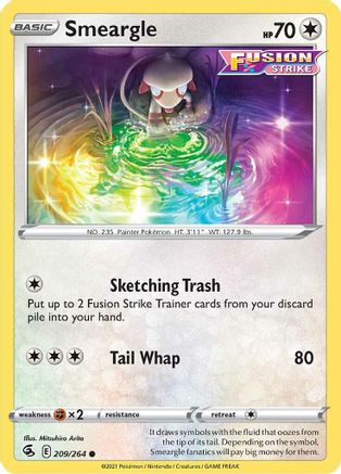 Smeargle 209/264  - Reverse Holofoil SWSH08 Fusion Strike - Common