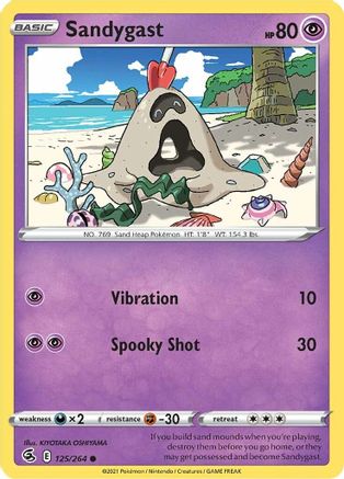 Sandygast 125/264  - Reverse Holofoil SWSH08 Fusion Strike - Common