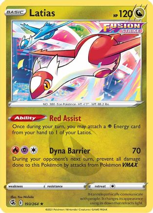 Latias 193/264  SWSH08 Fusion Strike - Rare