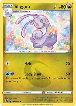 Sliggoo 196/264  - Reverse Holofoil SWSH08 Fusion Strike - Uncommon