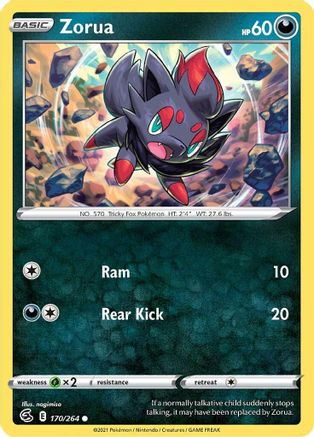 Zorua 170/264  - Reverse Holofoil SWSH08 Fusion Strike - Common